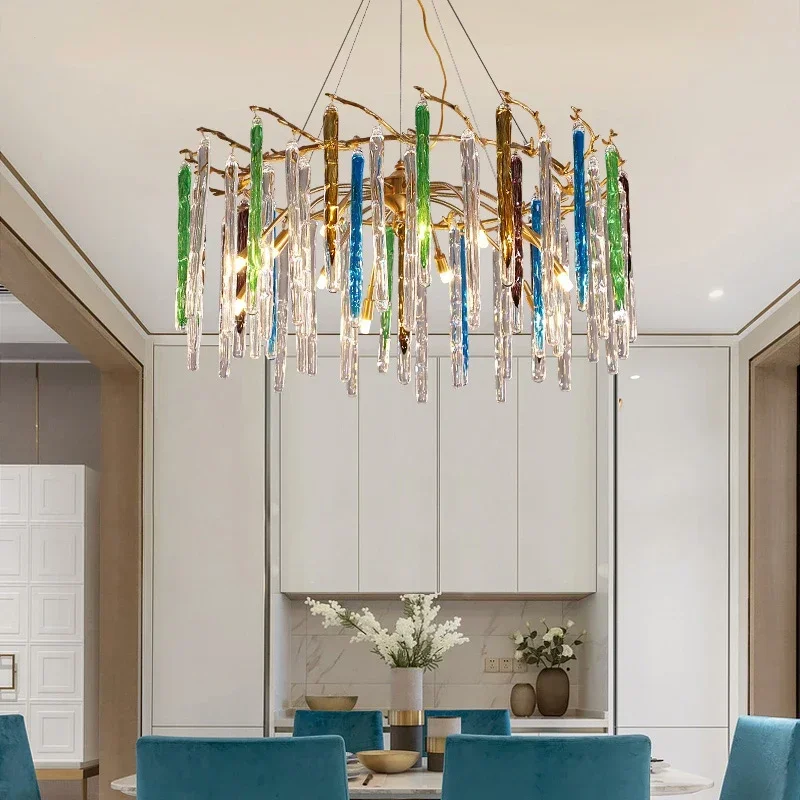 Interior Design Years - Lampu Langit-langit Kristal Warna-warni Mewah Nordic